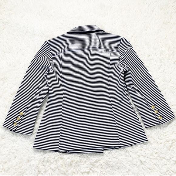 CABI Navy Blue White Nautical Stripe Ponte Blazer size XS - Picture 4 of 9